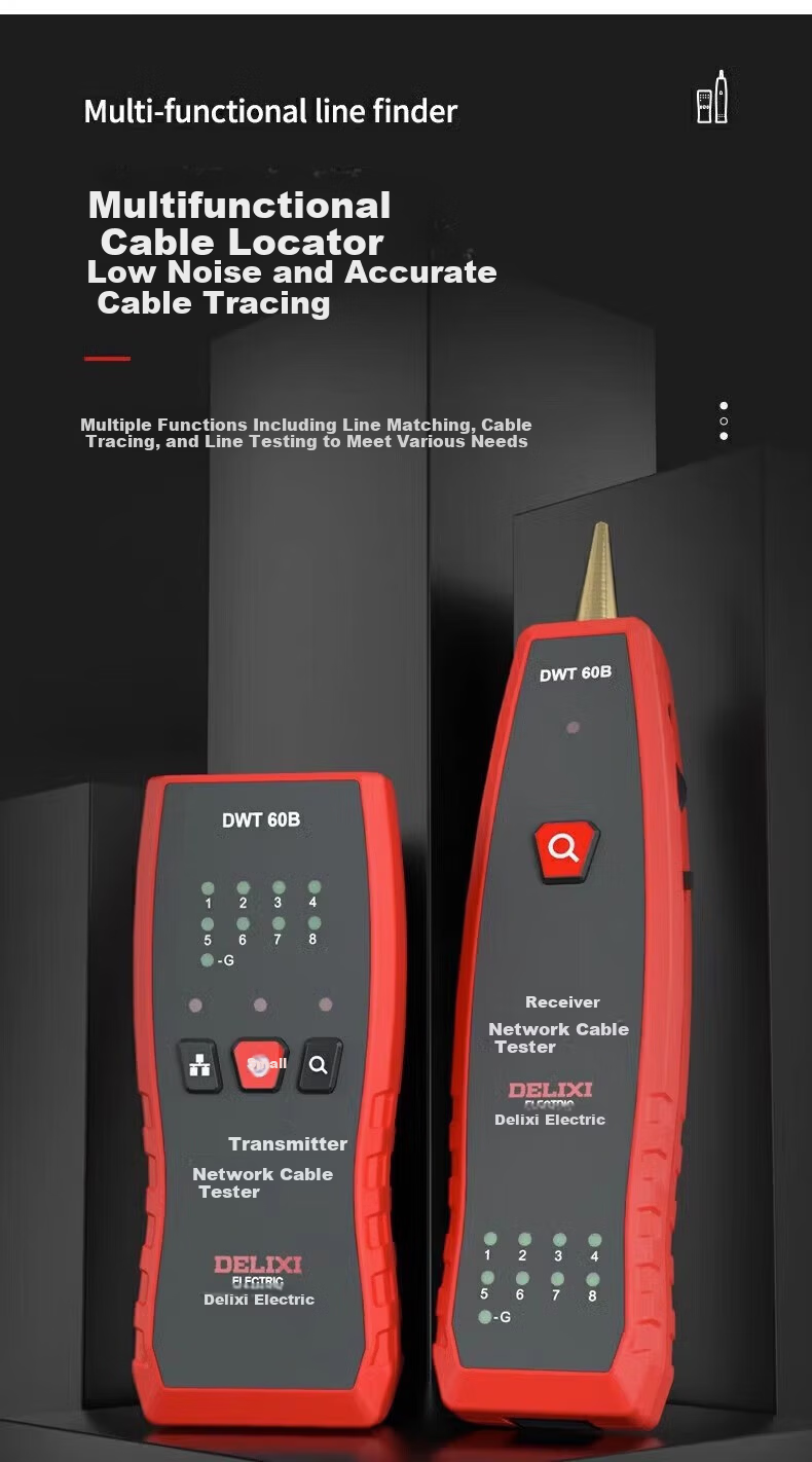 DELIXI ELECTRIC Network Cable Tester Multifunctional Network Telephone Line Tracker Live Wire Locator 3
