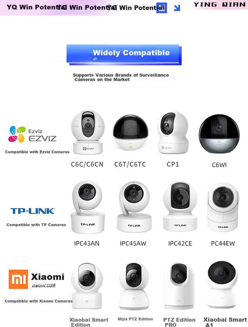 Yingqian Suitable for Yingshi Camera Bracket, No Drilling Required, C6C/h6c/c7/C6WI/h6/H7C/cp1/xp1, Surveillance Camera Clip Bracket Cabinet, Side-Mounted Hanging for Baby Crib 2