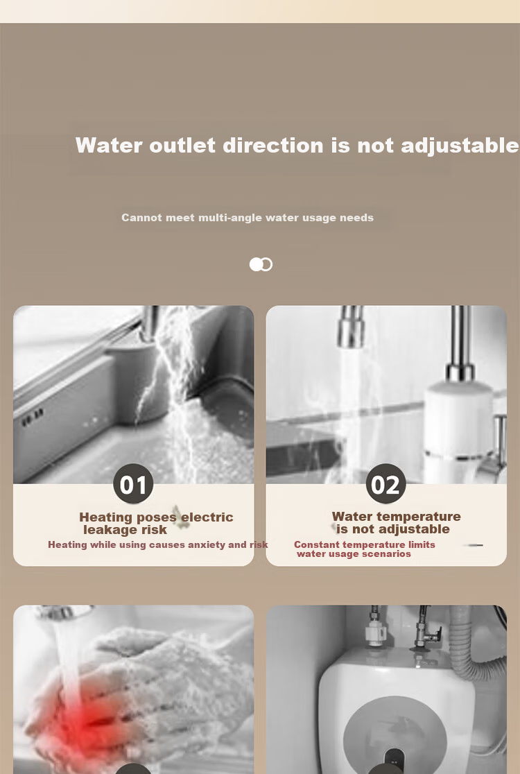 Vanward Instant Electric Water Heater Faucet Quick Heating Hot Water Universal Swivel Faucet Dual Use Hot and Cold Thermostatic Kitchen Bathroom Balcony Digital Display Household Small Water Heater 19 5