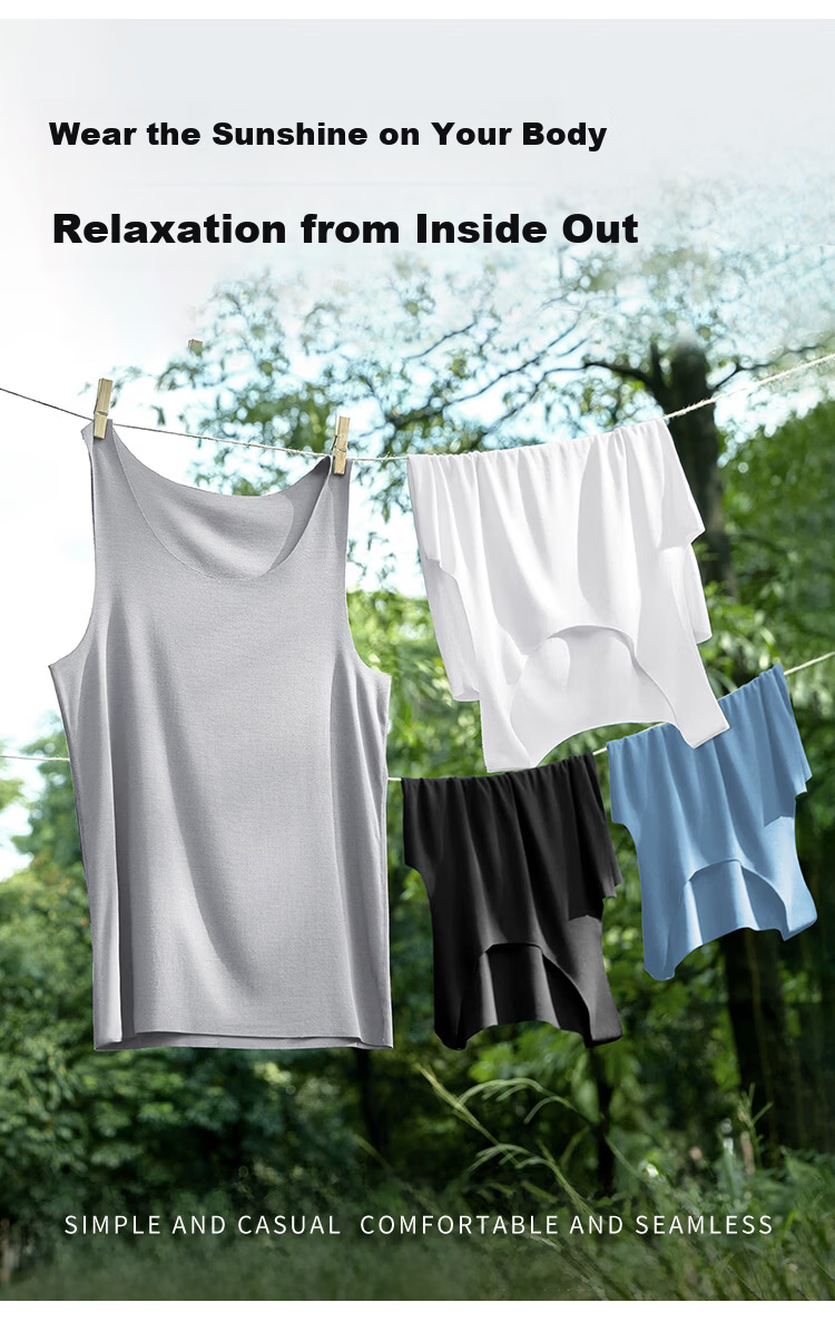 Nanjiren Modal Men's Vest Summer Thin Ice Silk Seamless Cooling Sports Base Vest 3