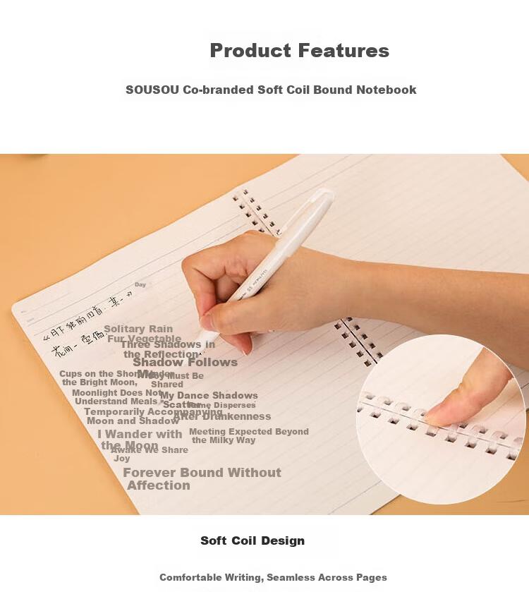 KOKUYO SOUSOU Series Collaboration with Designer Soft Spiral Notebook, 8mm Dotted Line, B5/40 Pages, Elegant And Stylish, WSG-SR1XB540 6
