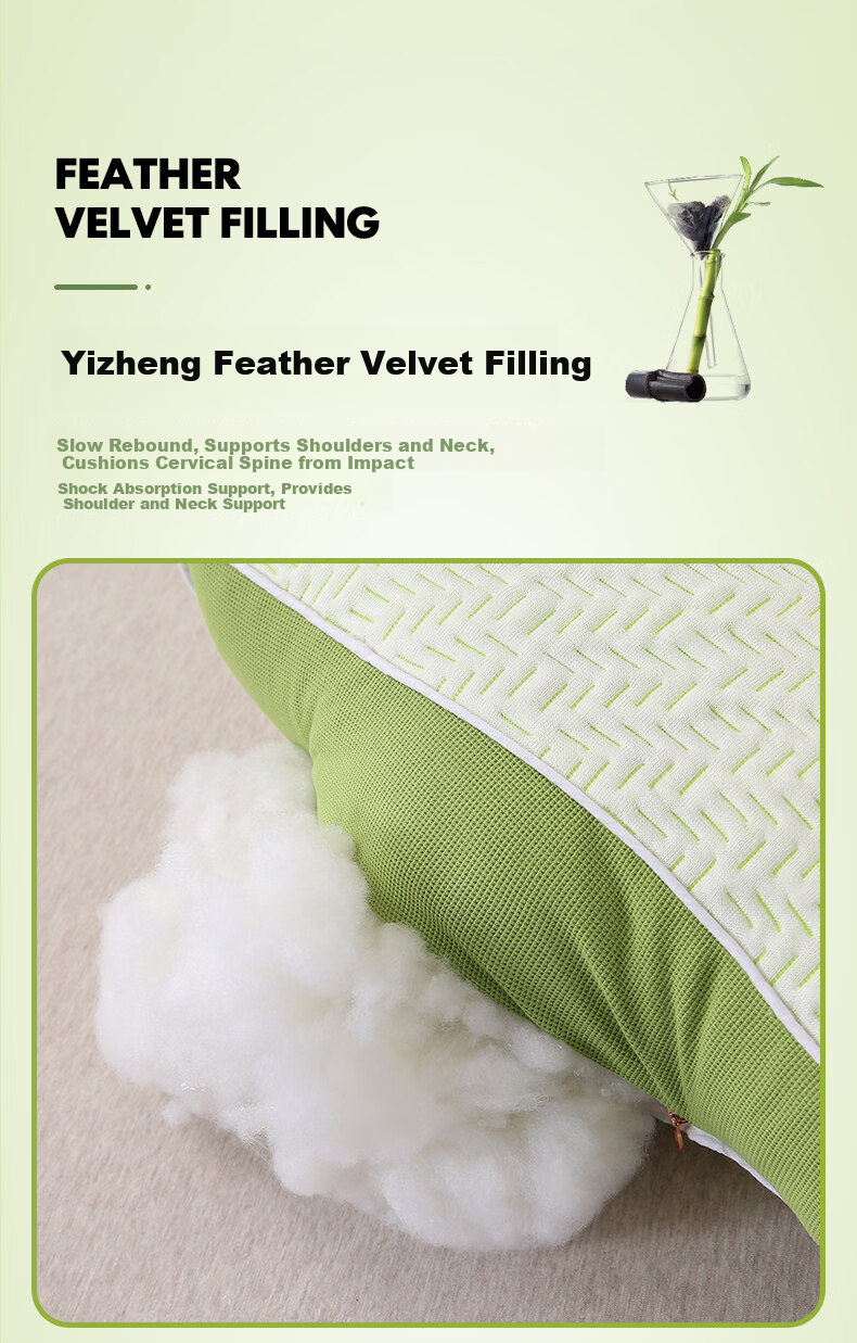 J.Sir Class A Baby-Grade Pillow High Pillow Core Deep Sleep Non-Collapsing Non-Deforming Bamboo Fiber Neck Support for Hotel and Home Use 8