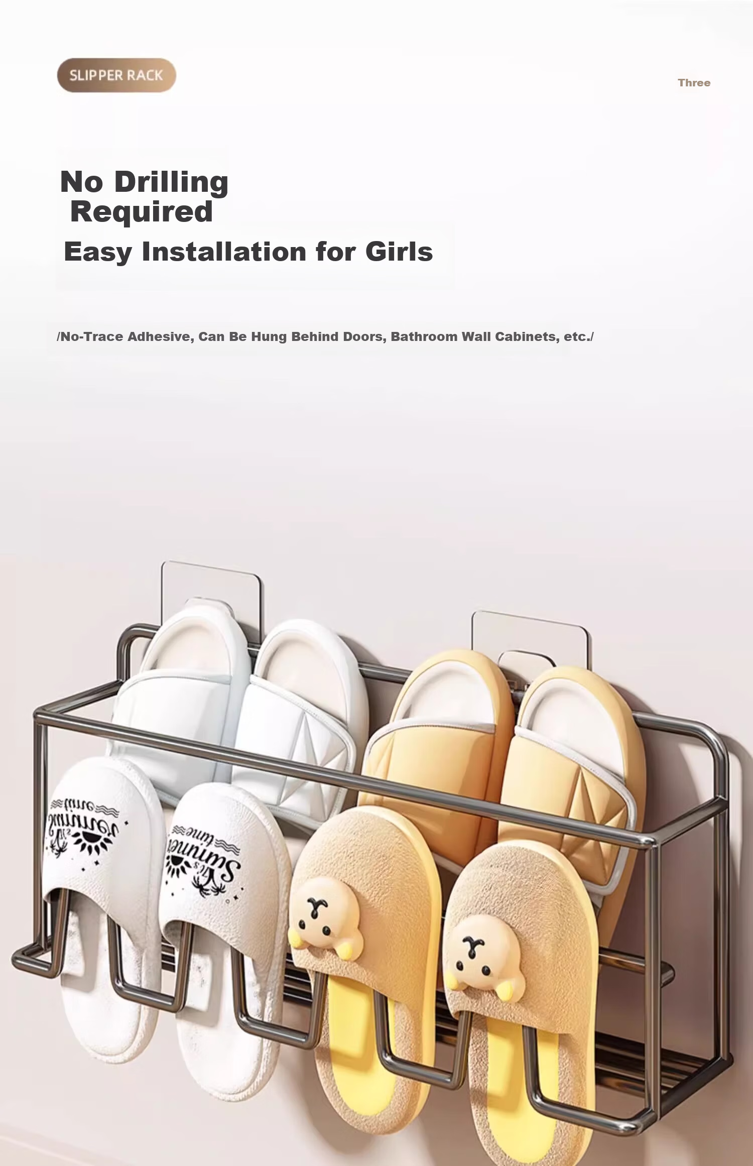 MUYA Over-the-Door Wall-Mounted Shoe Rack Dormitory Simple No-Drill Bathroom Wall Storage Shoe Organizer 7