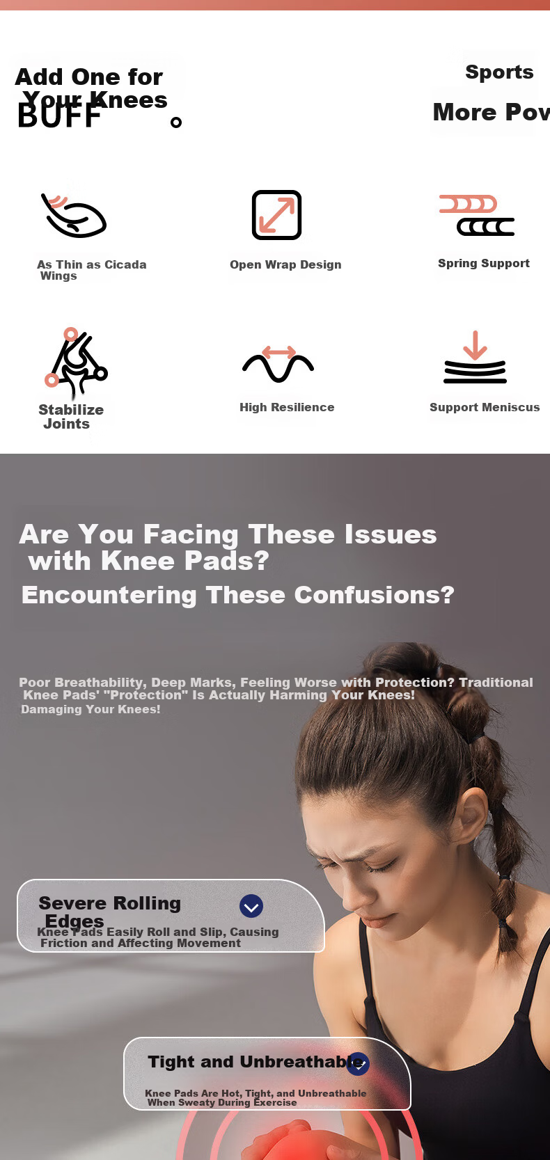 Mizuno Knee Pads, Professional Sports Protection, Thin Support, Joint Protection, for Running, Hiking, Meniscus Injury, Specially Designed for Men And Wome 2