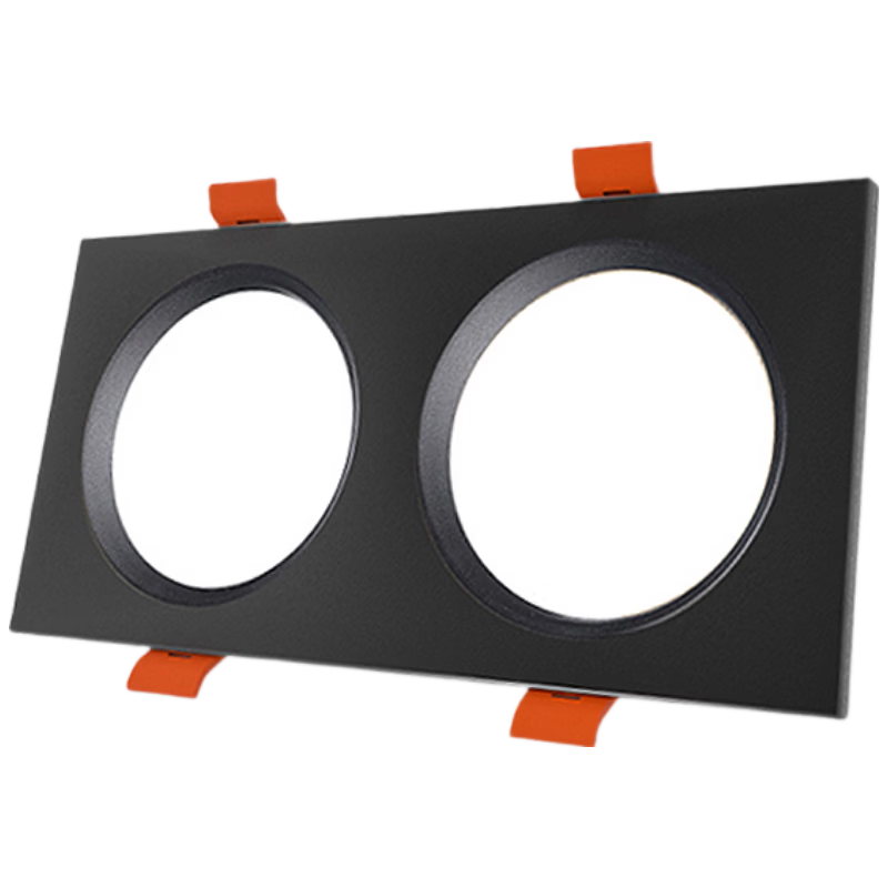 CARE LED Dual-Head Grid Downlight 22x12cm 16W Cool White Corridor Grid Ceiling Minimalist Downlight Black Housing