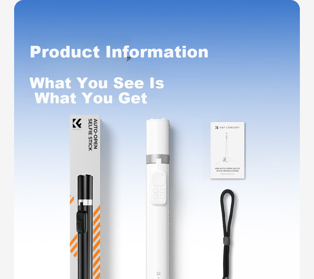 K&F CONCEPT Mobile Phone Selfie Stick Tripod AI Stand Portable Travel Selfie Tool 360-Degree Rotating Fully Automatic Multifunctional Portable Concert Shooting 24