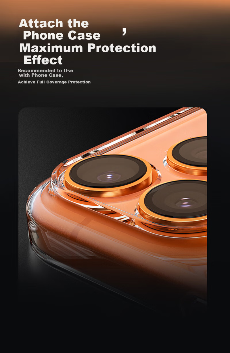 Torras [Schott Glass Substrate | AR Anti-Reflective] Compatible with iPhone 17 Pro Max Camera Lens Tempered Protective Film 3-Pack [Starry Orange] 10