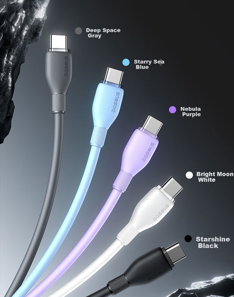 Baseus Type-C Data Cable, 6A Super Fast Charging 100W/66W, Suitable for Huawei Charging Cable P50/Mate60 Honor70Pro/50 Xiaomi Phone Cable Car Charger, Starry Black 15