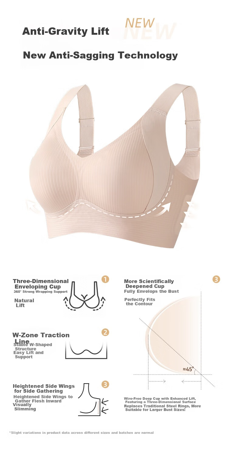 GRACEWELL Seamless Large Bust Minimizing Bra for Women, Lift and Gather, Side Support, Adjustable, Coffee Color 3