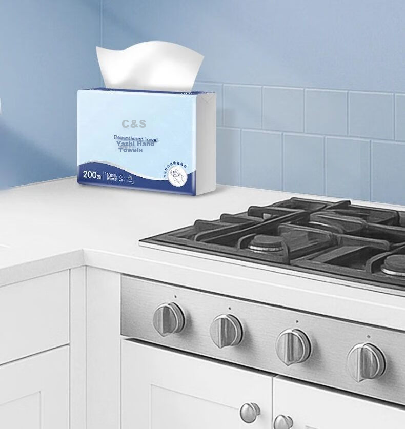 C&S Hand Towel Paper Commercial Bathroom Single-Ply Strong Absorbent Tissue 200 Sheets * 20 Packs Box JC218 5