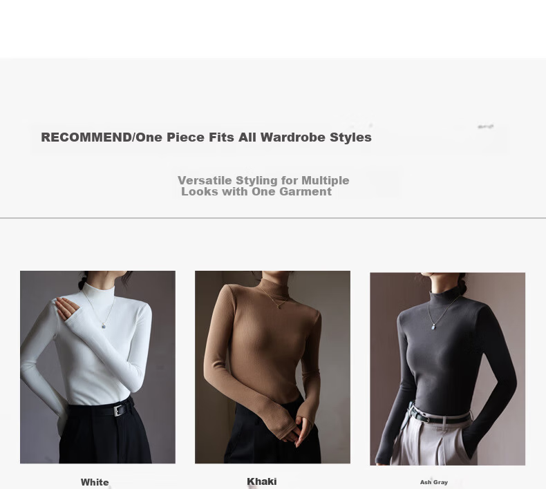 MiiOW Women's Half Turtleneck Fleece-Lined Thickened Base Shirt 2025 New Autumn Winter Warm Inner and Outer Wear Top 14