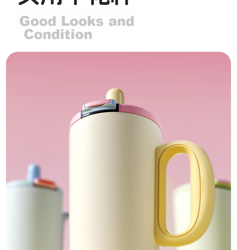 BABLOV Huaban Sen Insulated Bottle Women's Large Capacity High Aesthetic 316 Desktop Straw Water Cup Ice King Cup Mother's Day Gift 14