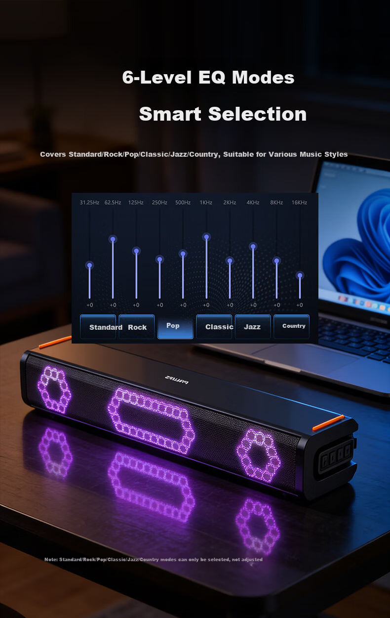 PHILIPS Soundbar RGB Mini 2.0 Channel TV Speaker Computer Gaming Wireless Bluetooth Desktop Speaker TAB3120/93 6
