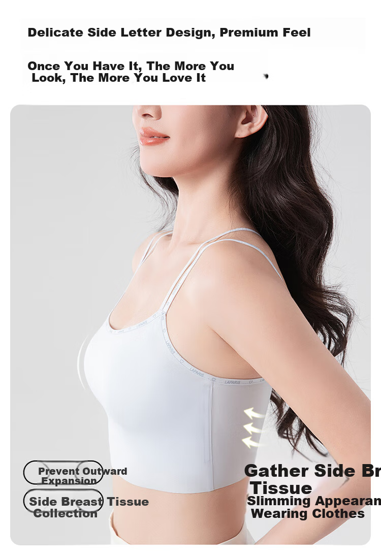 FitonTon Women's Back-Enhancing Anti-Exposure Camisole Vest, Thin Integrated Cup, Side Breast Control, Push-Up Sports Bra 4