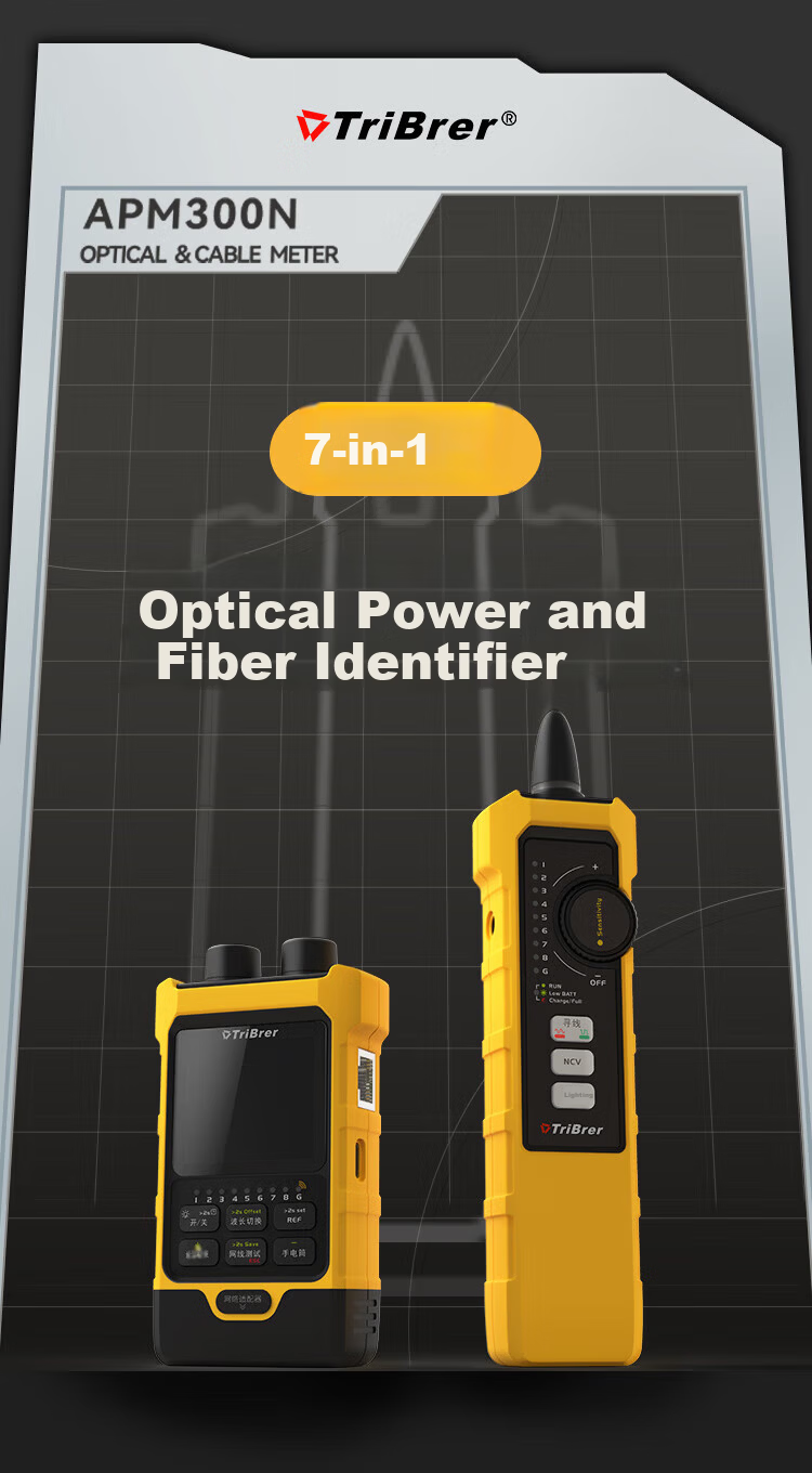 TriBrer Cable Tester Optical Power Meter Red Light Integrated Network Cable Detector Network Analyzer APM300N-CV15 1