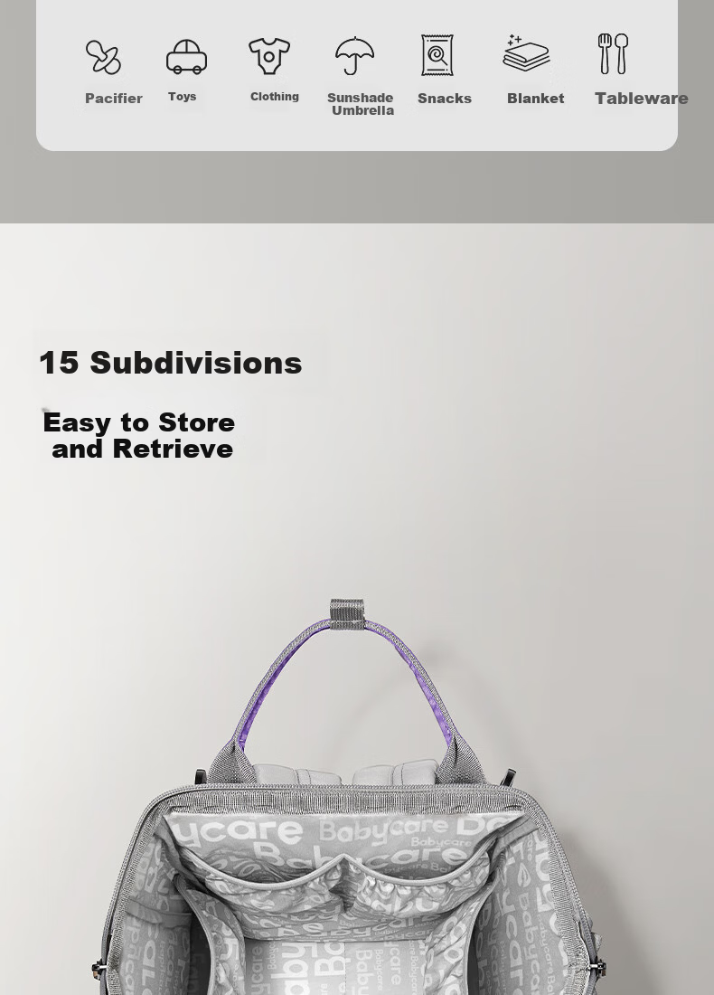 Babycare Travel Bag Business Trip Short Distance Outing Mommy Daddy Multi-Functional Fashion Portable Bag Future Dusk Yellow 7L 5