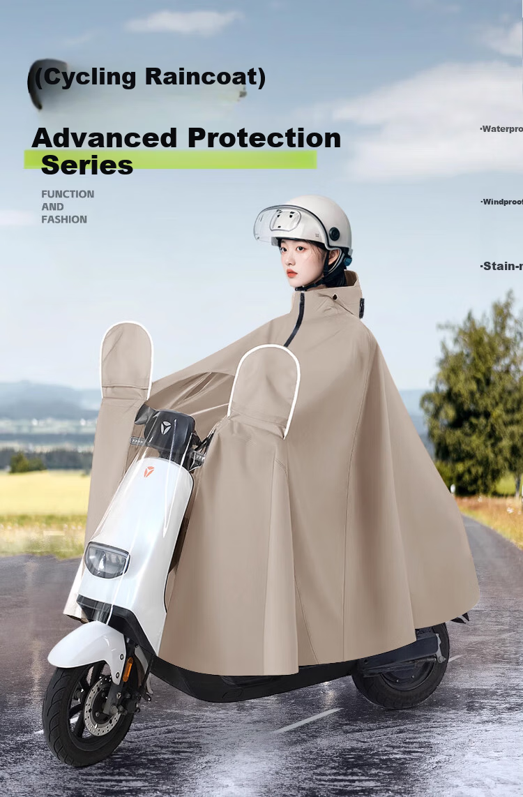 Feilinsman Electric Vehicle Raincoat Long Full-Body Thickened Enlarged Unisex Adult Motorcycle Electric Bike Rain Poncho 1
