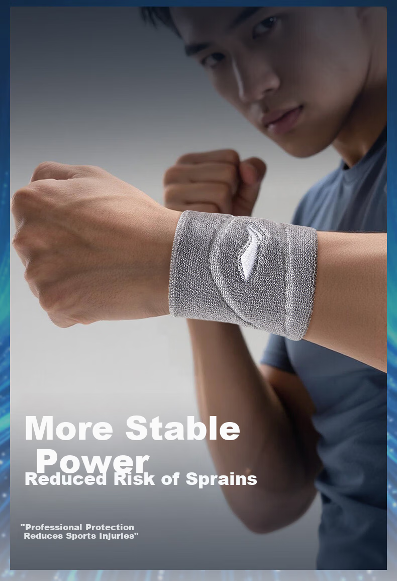 LI-NING Sports Wristband Sweat-Absorbing Wrist Wrap for Badminton Basketball Volleyball Tennis Tendonitis Wrist Injury Support 4