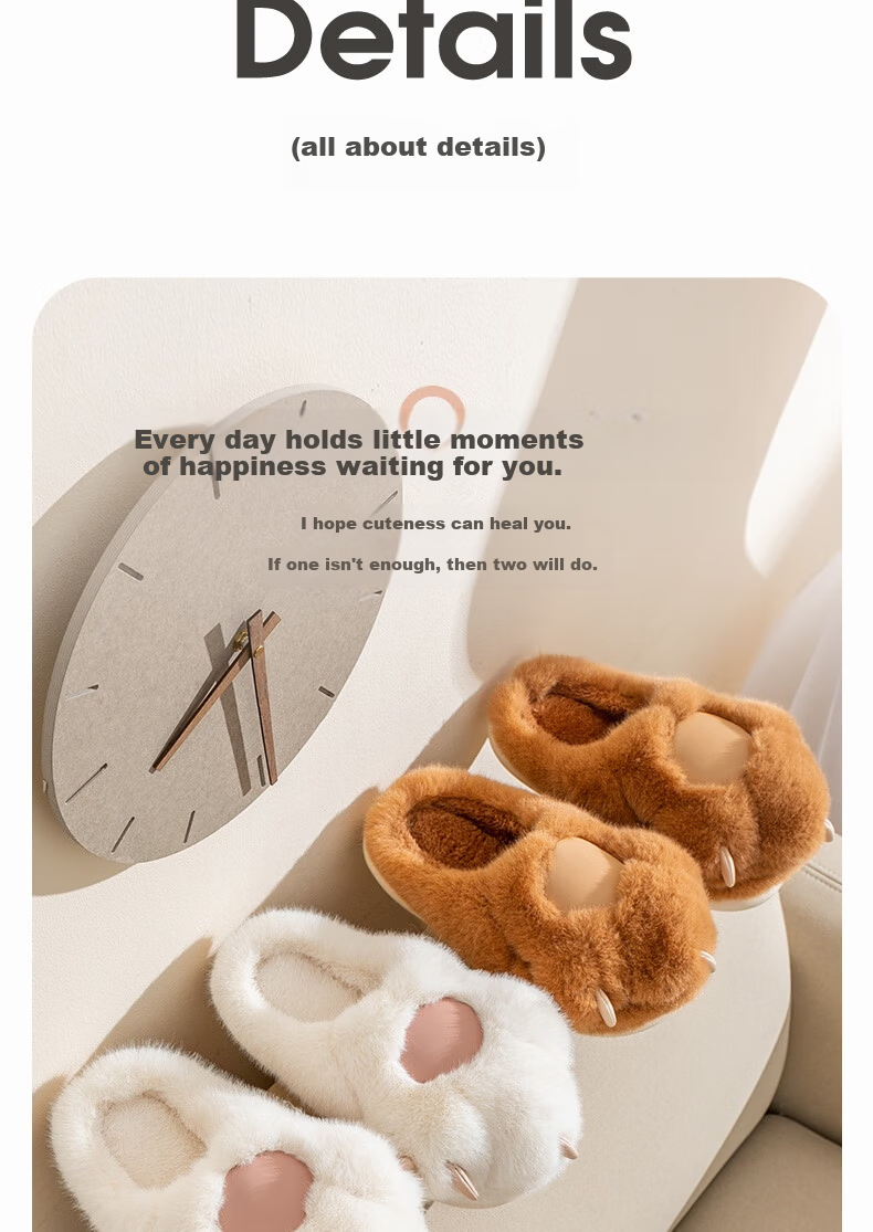 Daxixiansen Ice Cream Popsicle Slippers for Women, Autumn And Winter Cute Warm Furry Slippers, Non-Slip Home Soft-Soled Slippers 8