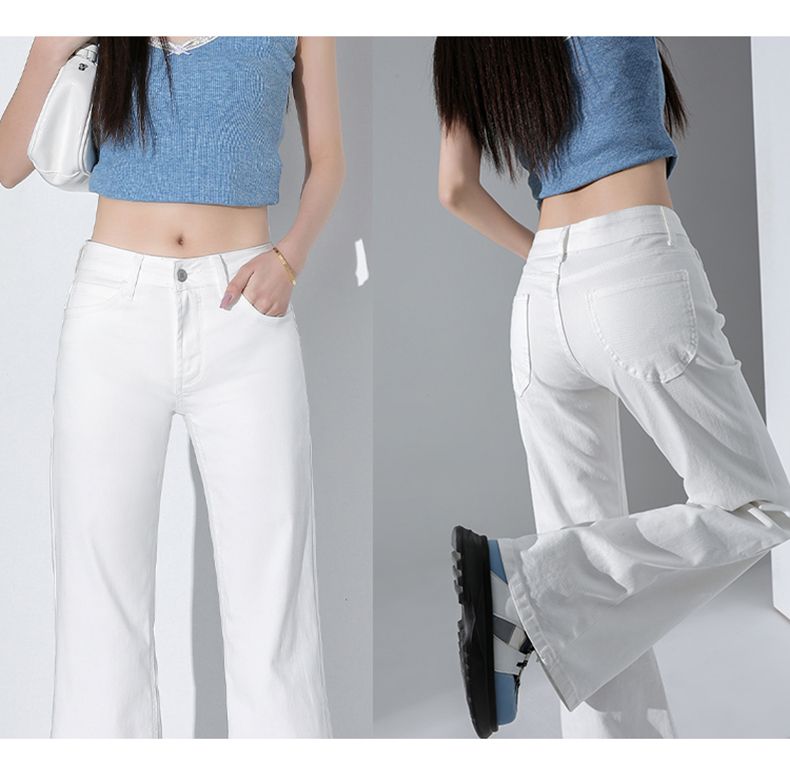 Jeanswest Women's 2026 High-Waist Retro Loose Slim Fit Light Blue Flared Jeans S 18