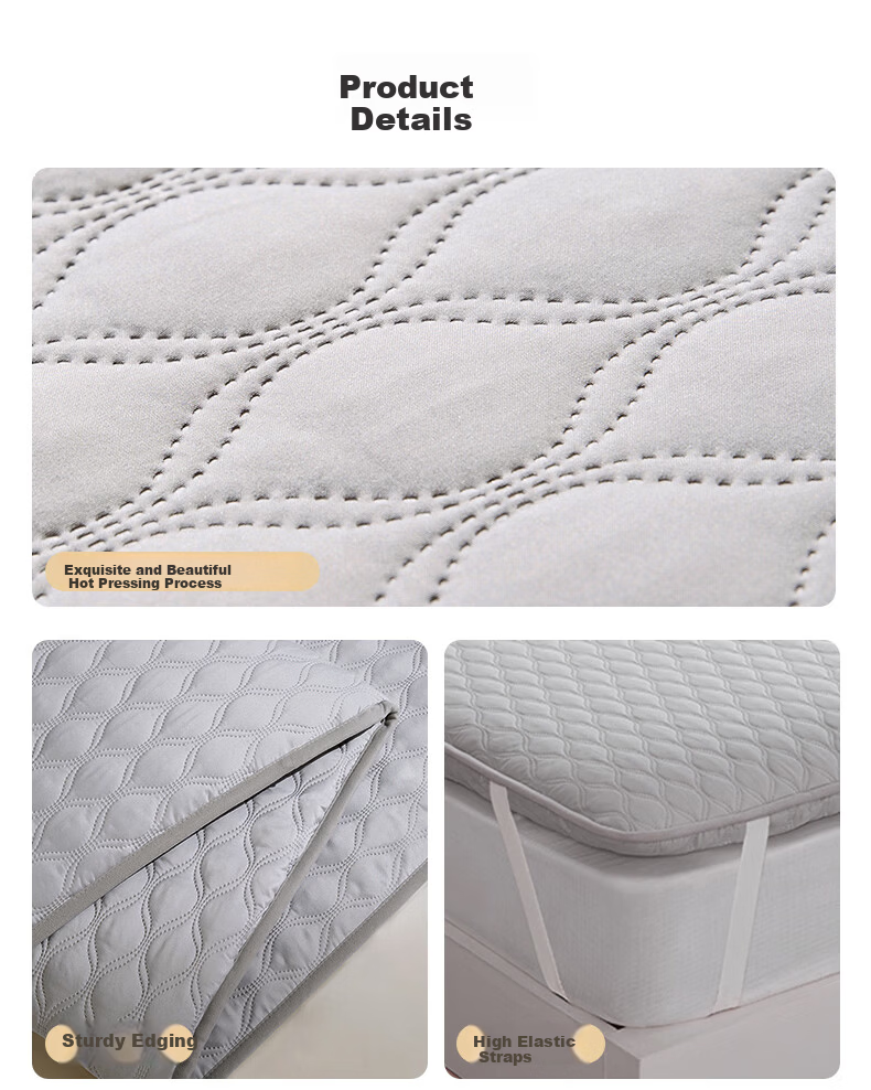 LOVO Luolai Mattress Thickened Soft Pad Tatami Dormitory Antibacterial Mite-Proof 150x200cm Gray 9