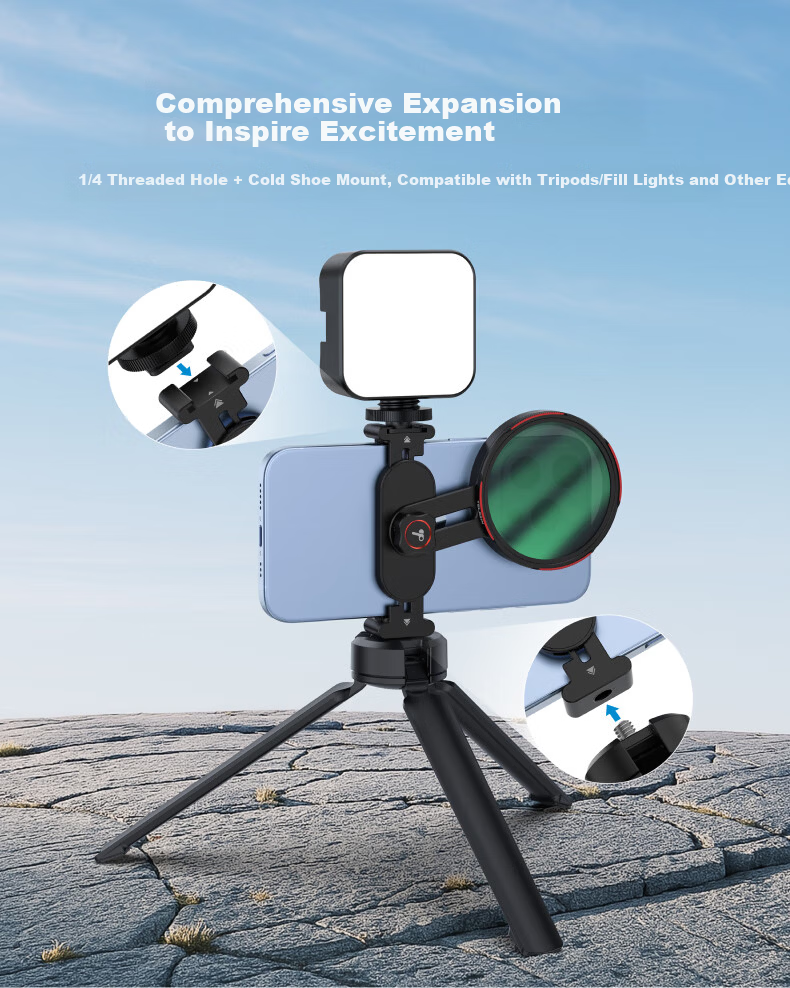 (Taixun) Mobile Phone Fill Light Live Streaming Photography Clip-on Portable Fill Light Beauty Soft Ambient Light Travel VLOG Shooting Ring Light No Dead Angle Fill Light Tool 5