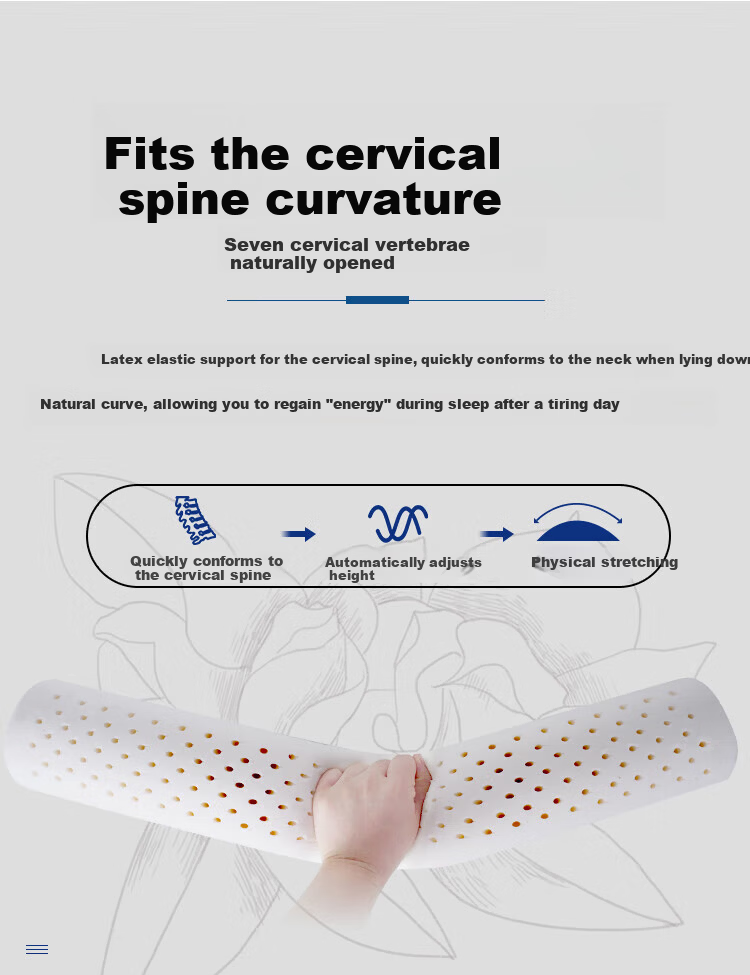 Hengxiangmeng Cylindrical Neck Pillow, Latex Pillow for Sleeping, Flat Lying, Lumbar Support, Waist Cushion, Long Rectangular And Small Round Pillow 5