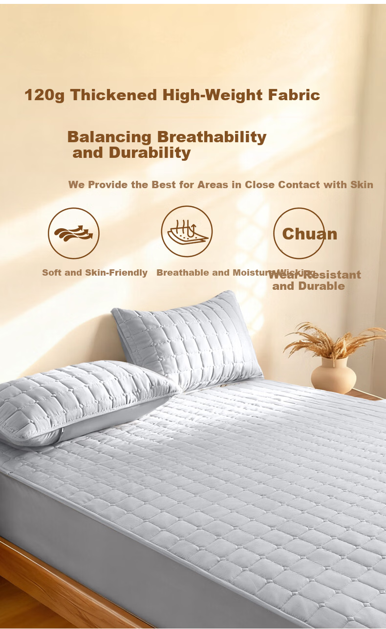 CROWN 1.8x2m Winter Thickened Quilted A-Class Full Coverage Fitted Sheet Anti-Slip Mattress Protector Cover 3