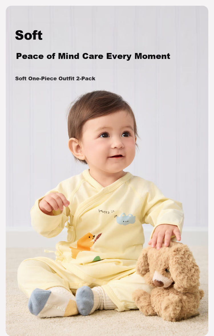 BALABALA Baby Romper, Infant Pajamas, Newborn Onesie, Two-Piece Set, Fresh And Cute, 209325133202 3