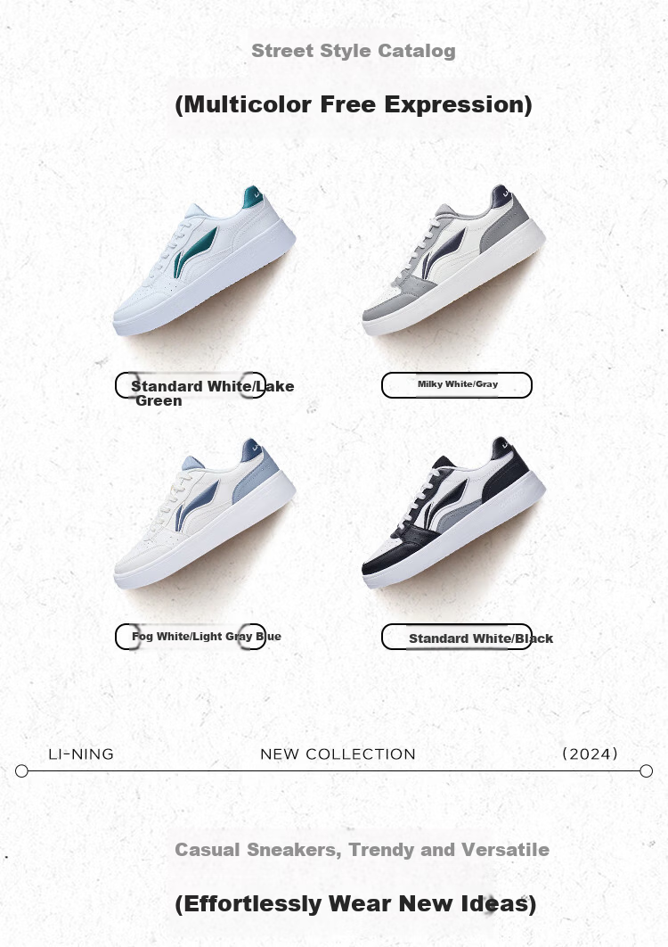 LI-NING Yuanbao Classic Casual Men's Sneakers Soft Sole Comfortable Lightweight Breathable White Sports Shoes for Men 2