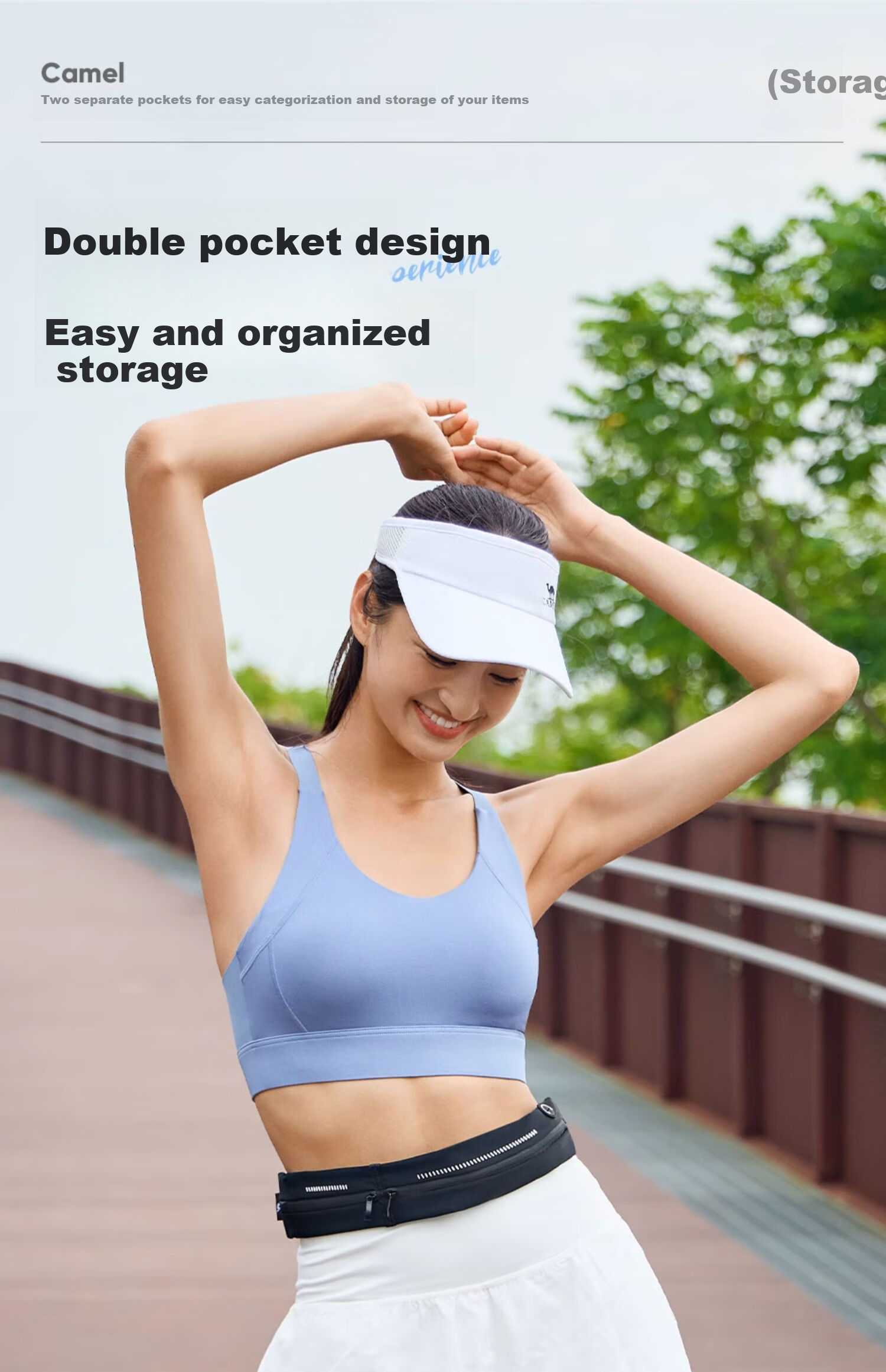 CAMEL Sports Waist Bag Unisex Running Phone Waist Pack Fitness Mini Belt 8W3AMT002A Black 9