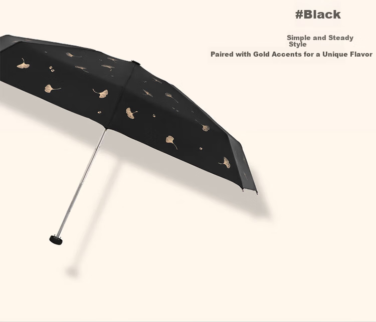 Paradise Umbrella UV Protection Folding Black Coating Sun and Rain Umbrella Printed Shade Sweet White 10