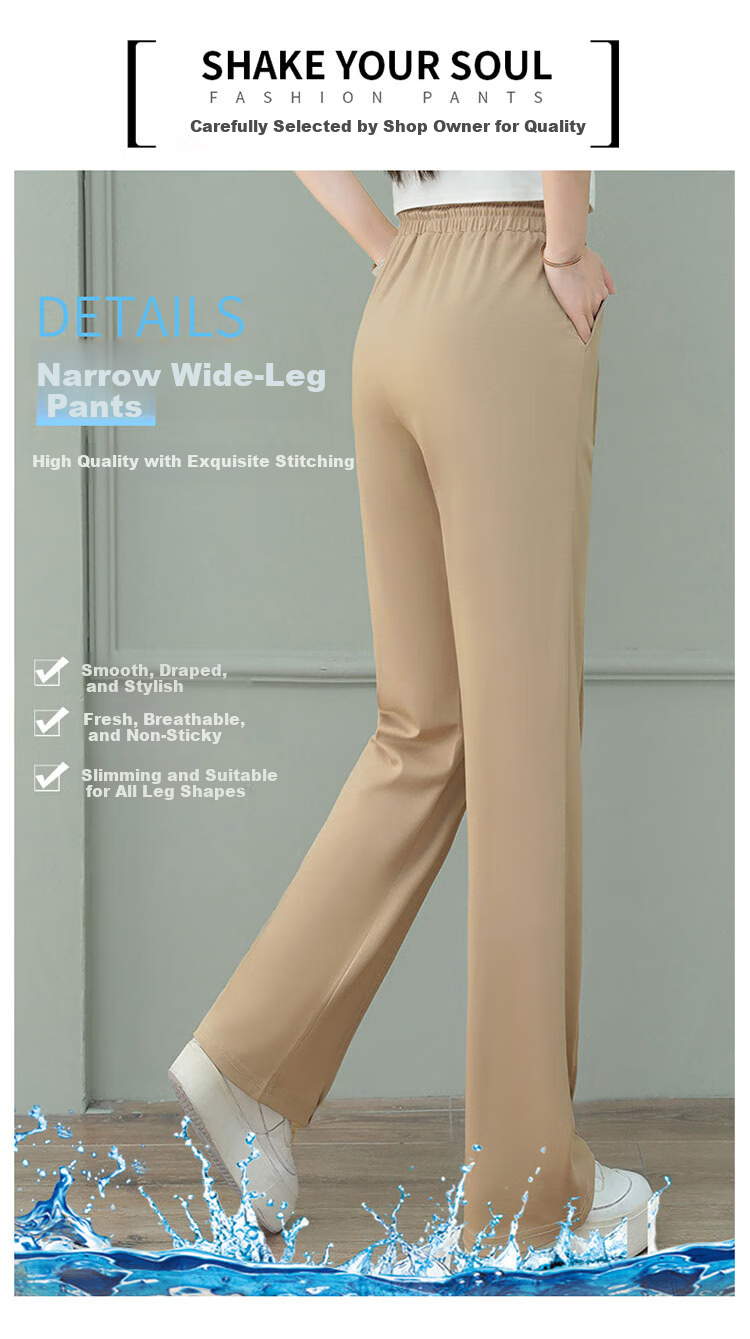 Woodpecker Women's Wide Leg Pants Spring Summer Straight Leg Sports Trousers High Waist Casual Slimming Draped Pants Green 4XL 9