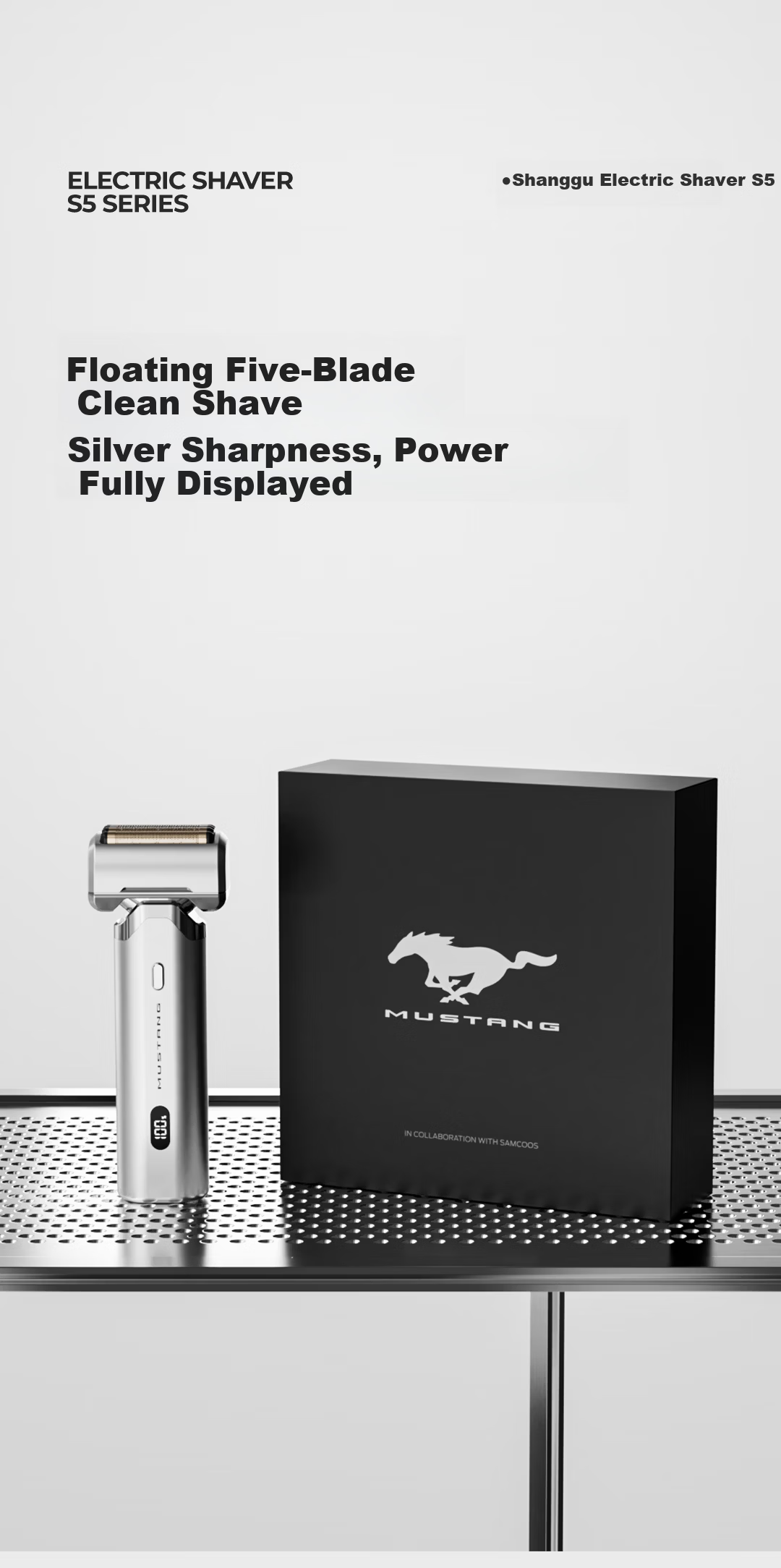 SAMCOOS Electric Shaver S5MAX, Reciprocating Titanium-Coated Five-Blade Head, Men's Razor, Beard Trimmer, Gift for Boyfriend, Husband, Father, Birthday Present, 2026 New Model 1