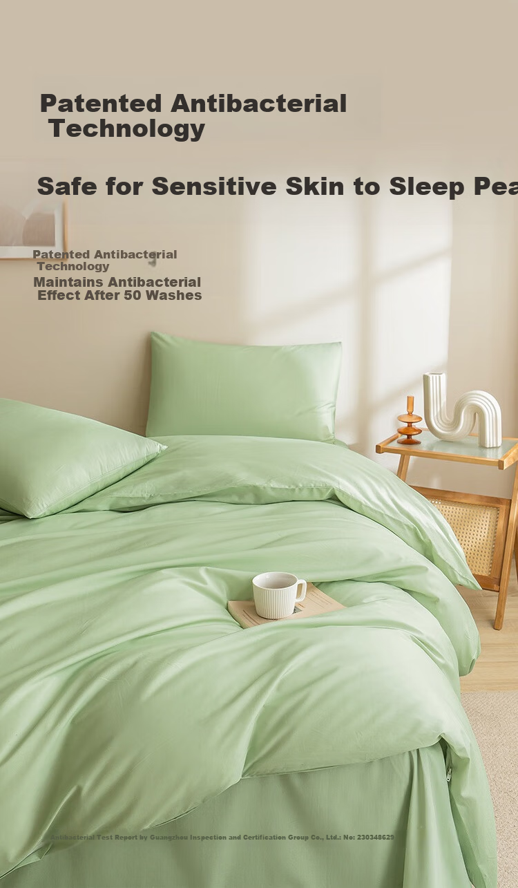 JD Jingzao Soft Light 100% Cotton Vitamin Cotton Quilt Cover A-Class Antibacterial Single Piece 150x200cm Lime Green 3
