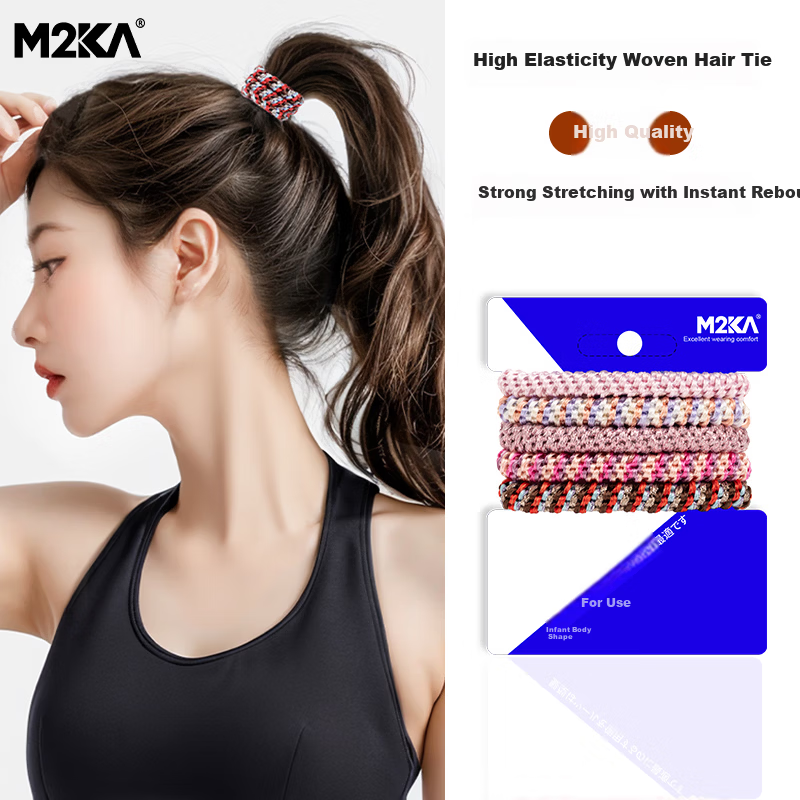M2KA Braided Hair Ties for Women High Elastic Durable No Tightness No Marks Hair Bands Mixed Colors 5 Pieces
