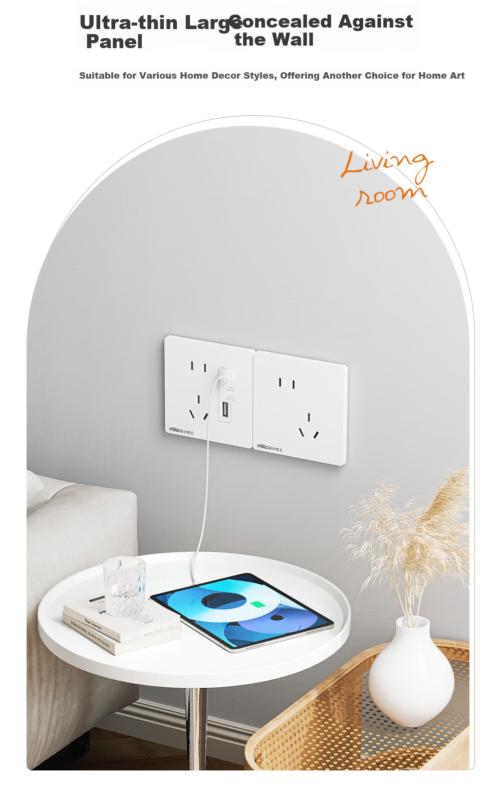 NVCleishidiangong Switch Socket, Two-Way Double Control Switch, 86-Type Ultra-Thin Panel Switch, N29 White 7