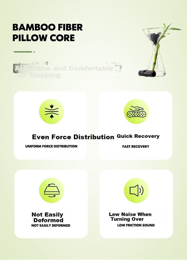 Aijiepu Class A Cervical Pillow Bamboo Fiber Neck Support Pillow Zoned Medium Pillow for Men 1