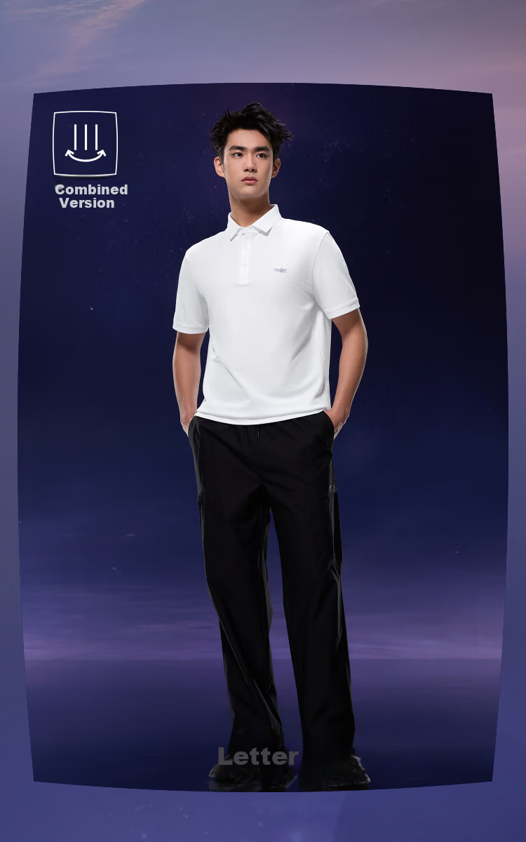 HLA POLO Shirt for Men, Three-Body Collaboration Series, Quick-Dry Printed Short-Sleeve Shirt for Men in Summer 3
