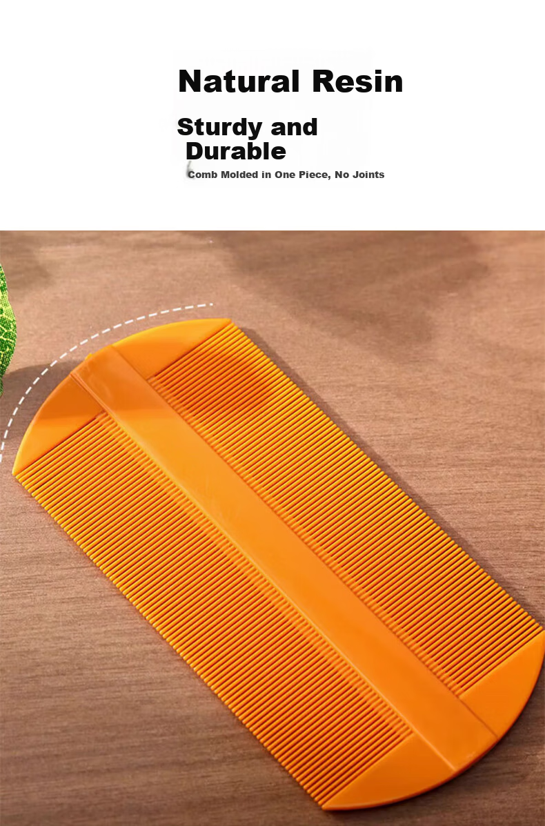 Chense Lice Comb and Hair Tie Set - Ultra-Dense Fine Tooth Comb for Removing Lice Eggs, Dandruff, and Head Lice 10