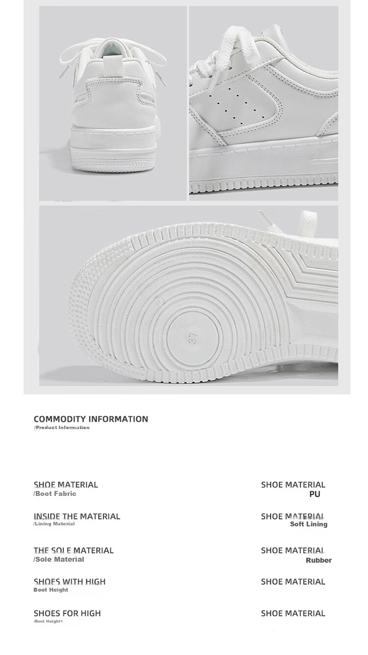 Global 2026 Early Spring Women's Sneakers Trending Ins Style White Simple Breathable Comfortable Fashion Pure White Casual Shoes 4