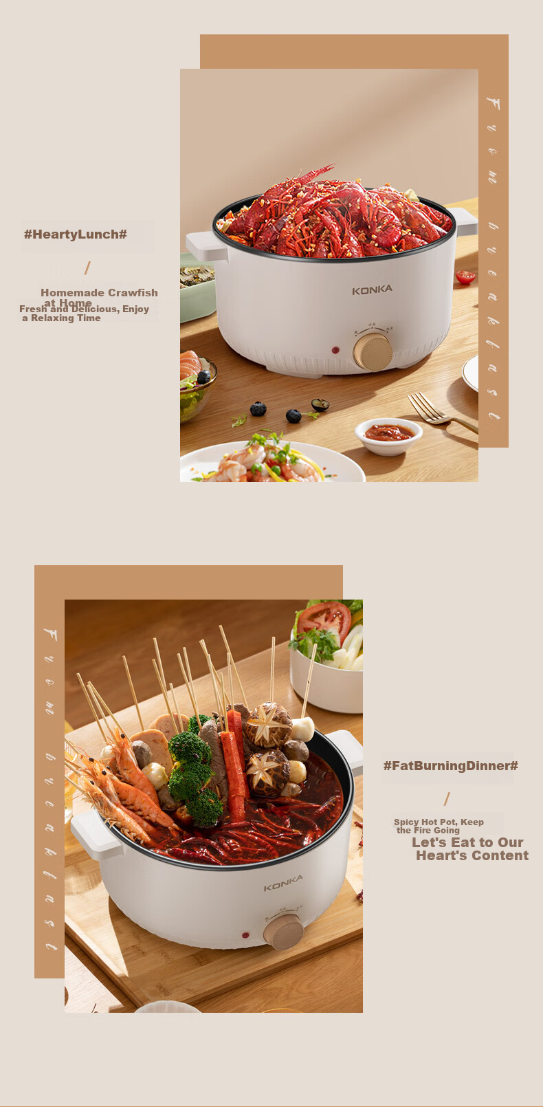 KONKA Electric Hot Pot 3.5L Multifunctional Household Electric Cooker Non-stick Hot Pot Dormitory Cooking Pot Noodle Cooker KZG-WHP3511 5