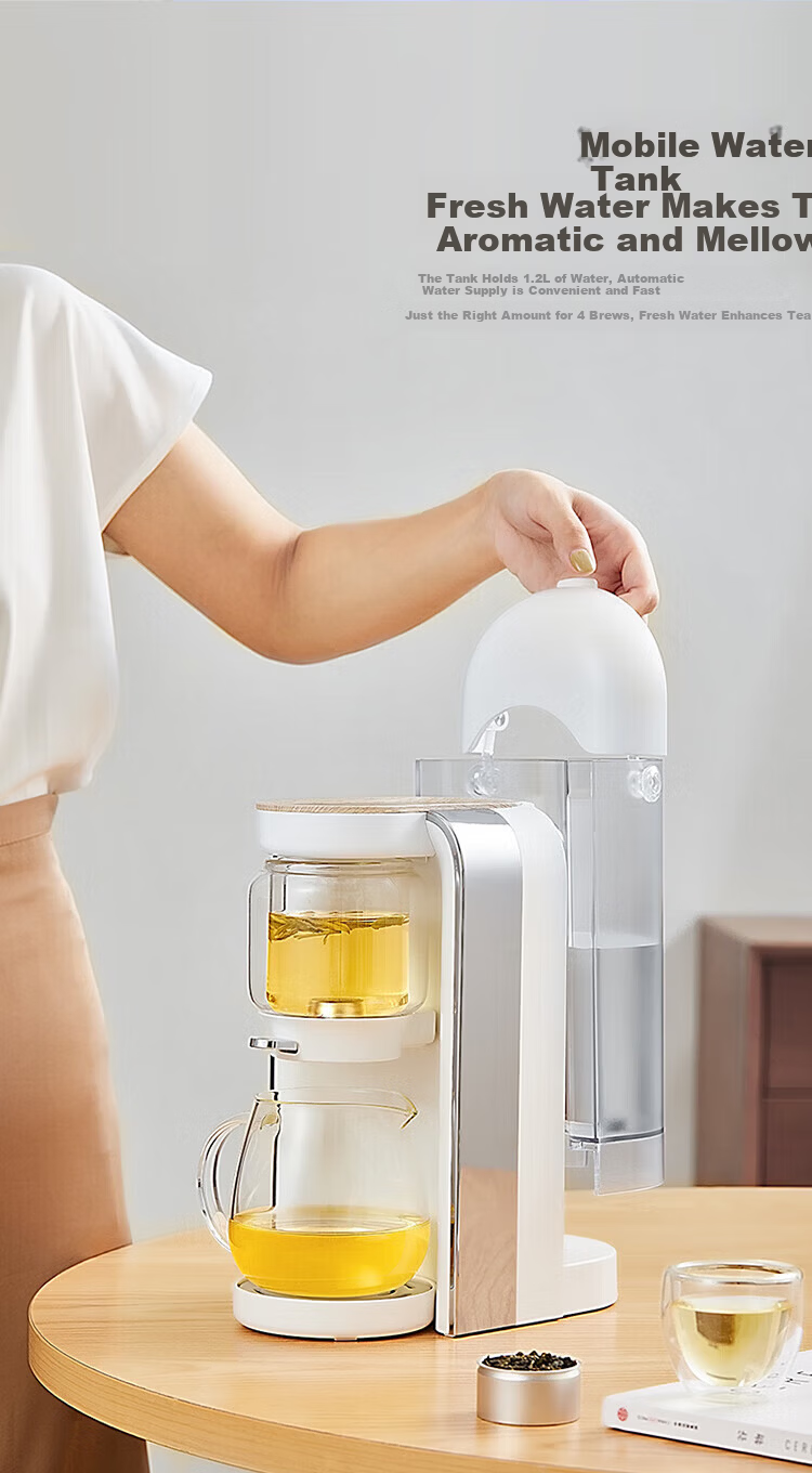 Mingzhan [Mid-Autumn Festival Gift] Health Pot Tea Maker Electric Kettle Teapot Mini Glass Flower Tea Pot Fast Heating Desktop Tea Machine Electric Water Boiler Tea Maker MZ-1151 12