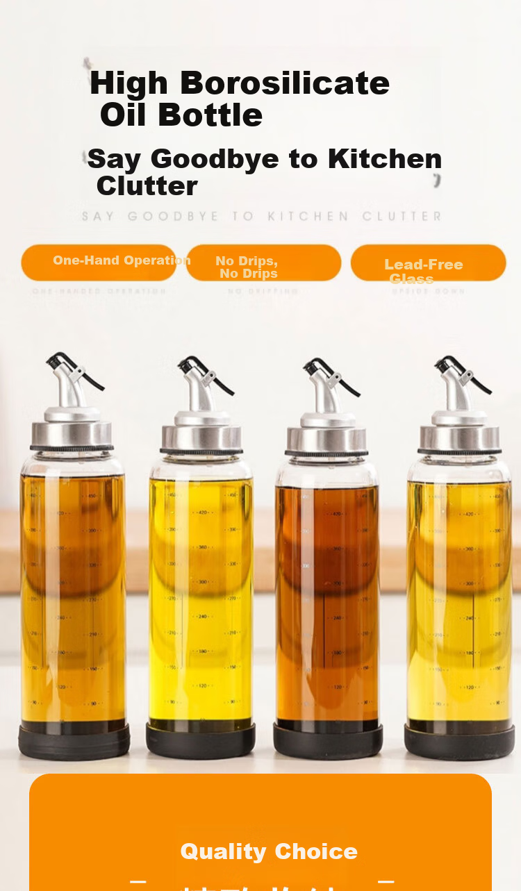 Jingmao Glass Oil Dispenser Automatic Open-Close Leak-Proof Large Capacity Soy Sauce and Sesame Oil Bottle for Home Use 1