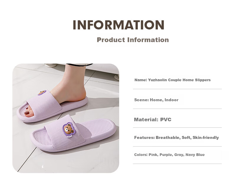 YUZHAOLIN Slippers for Men And Women, Fashionable Simple Non-Slip Home Bathroom Shower Slippers YE731 2