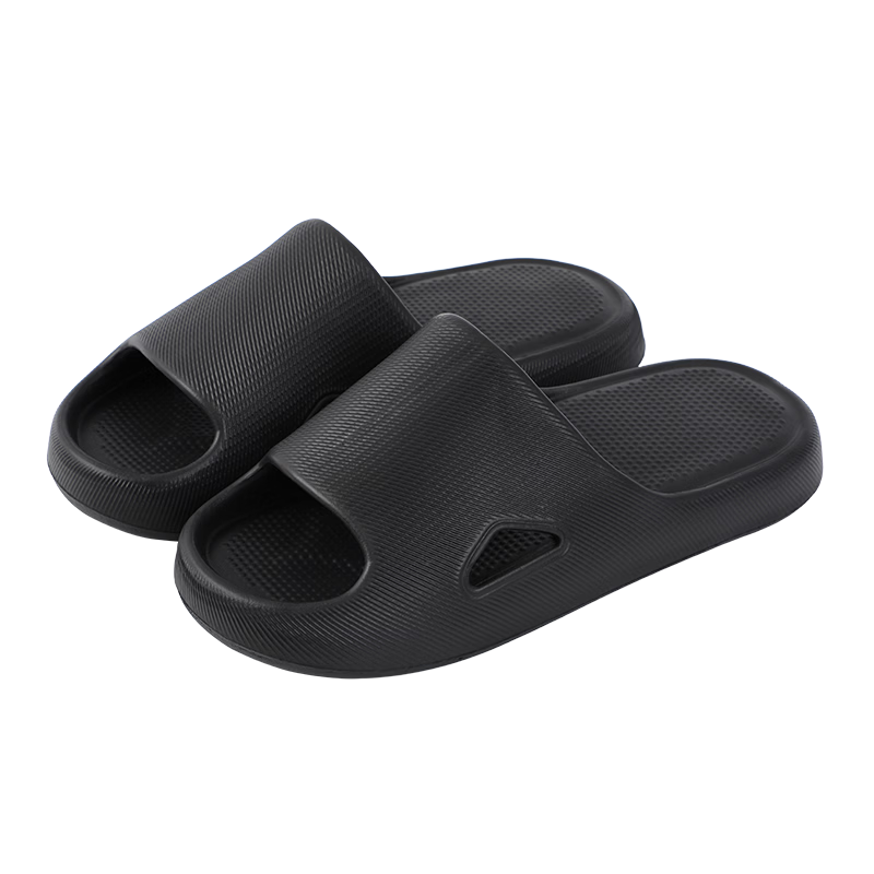 Grace Home Couple Slippers, EVA Simple Fresh Morandi Color, Men's And Women's Sandals, Odor-Resistant And Non-Slip, Black, Size 40-41