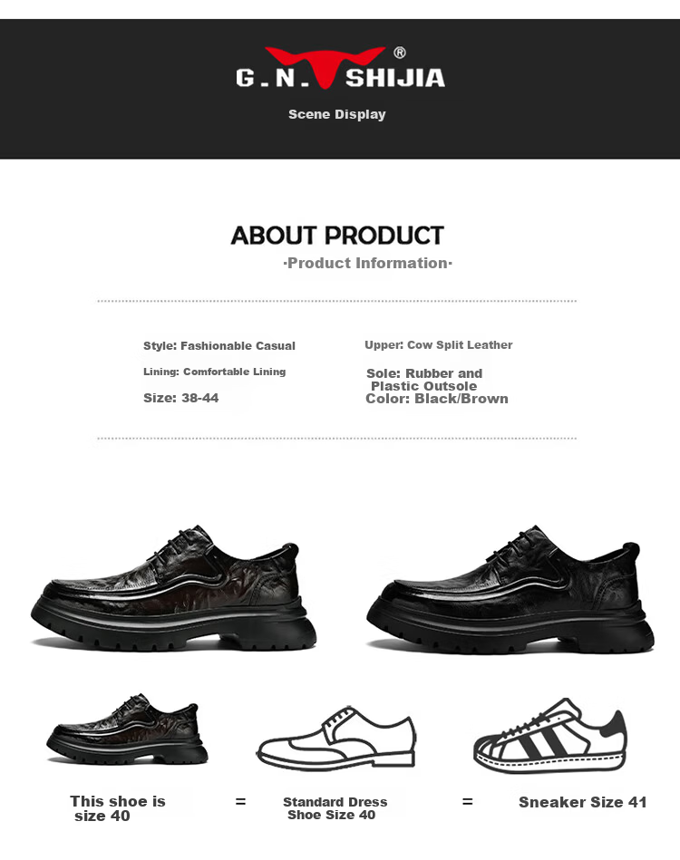 Bull Family Men's Shoes 2026 Spring Autumn New British Style Business Casual Leather Shoes Big Head Height Increasing Formal Wedding Shoes for Men 4