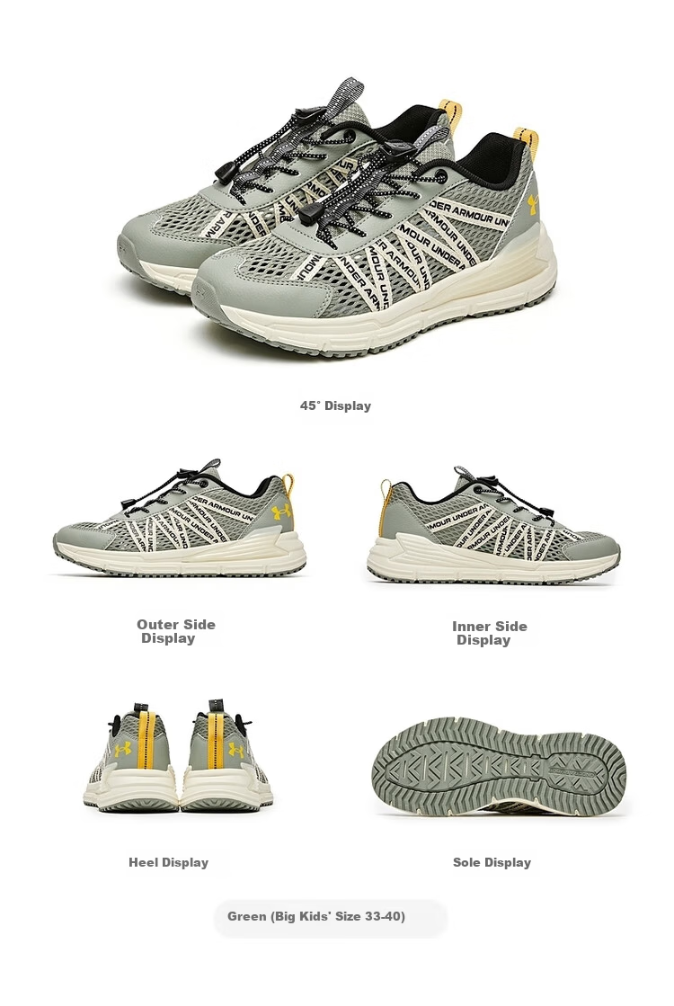 Under Armour Kids Outdoor Shoes Boys and Girls Hiking Strap Mesh Breathable Casual Sports Shoes 18