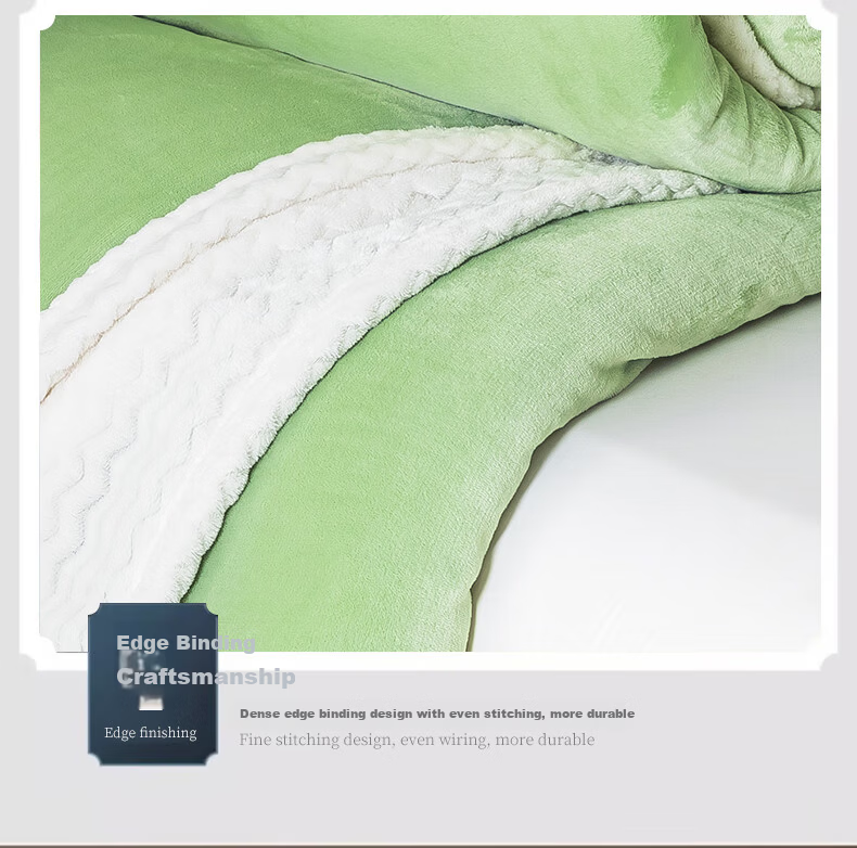 Grace Baby Velvet Quilt Cover Autumn Winter Thickened Single Student Dormitory 180*200cm Green 9