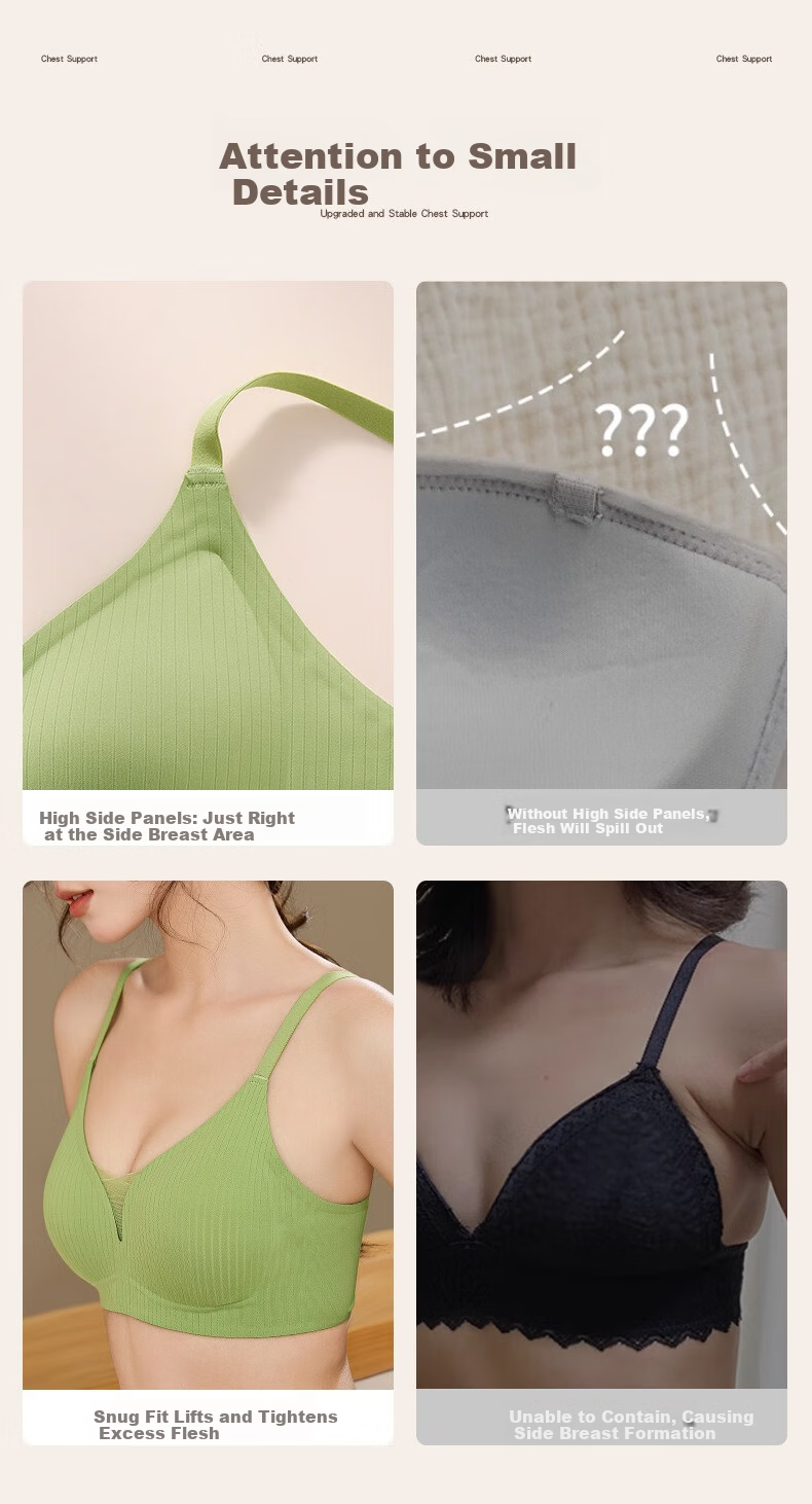GRACEWELL Seamless Nude Sensation Women's Small Bust Push-Up Bra Anti-Sagging Side Support Anti-Expansion Lift Thin Autumn Winter Edition 15